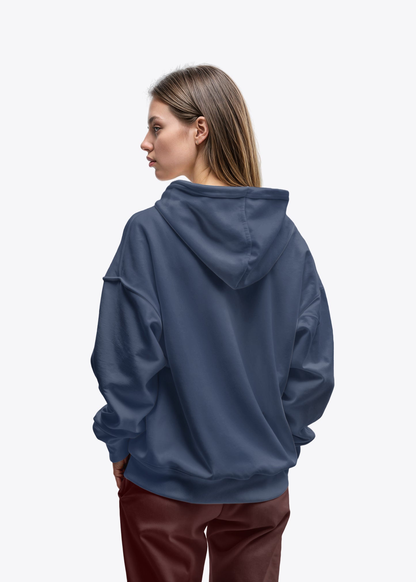 Navy | Unisex Hooded Sweatshirt Oversize - Il Kave