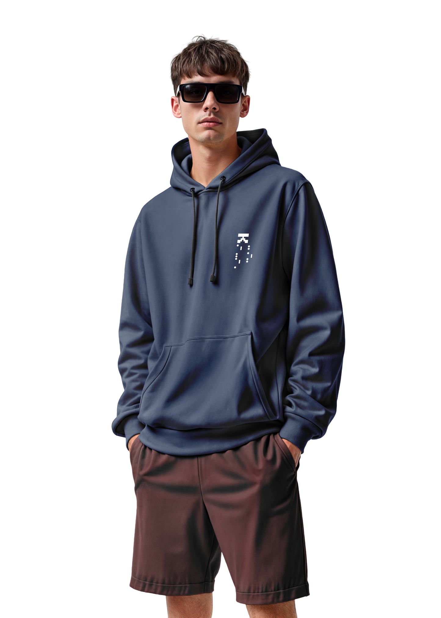 Navy | Unisex Hooded Sweatshirt Oversize - Il Kave