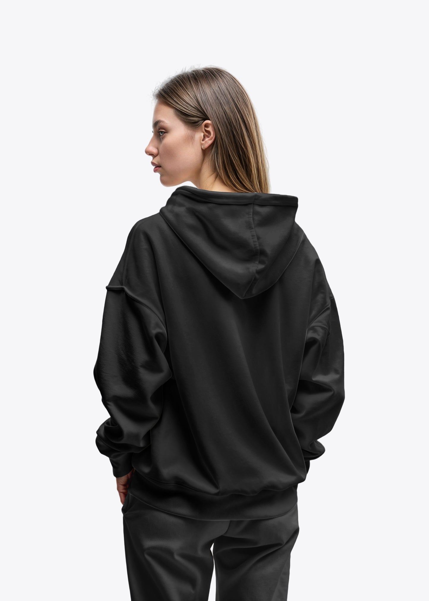 Preto | Moletom com capuz unissex oversize 